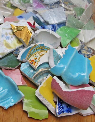 Bag of Antique China Shards for Mosaic